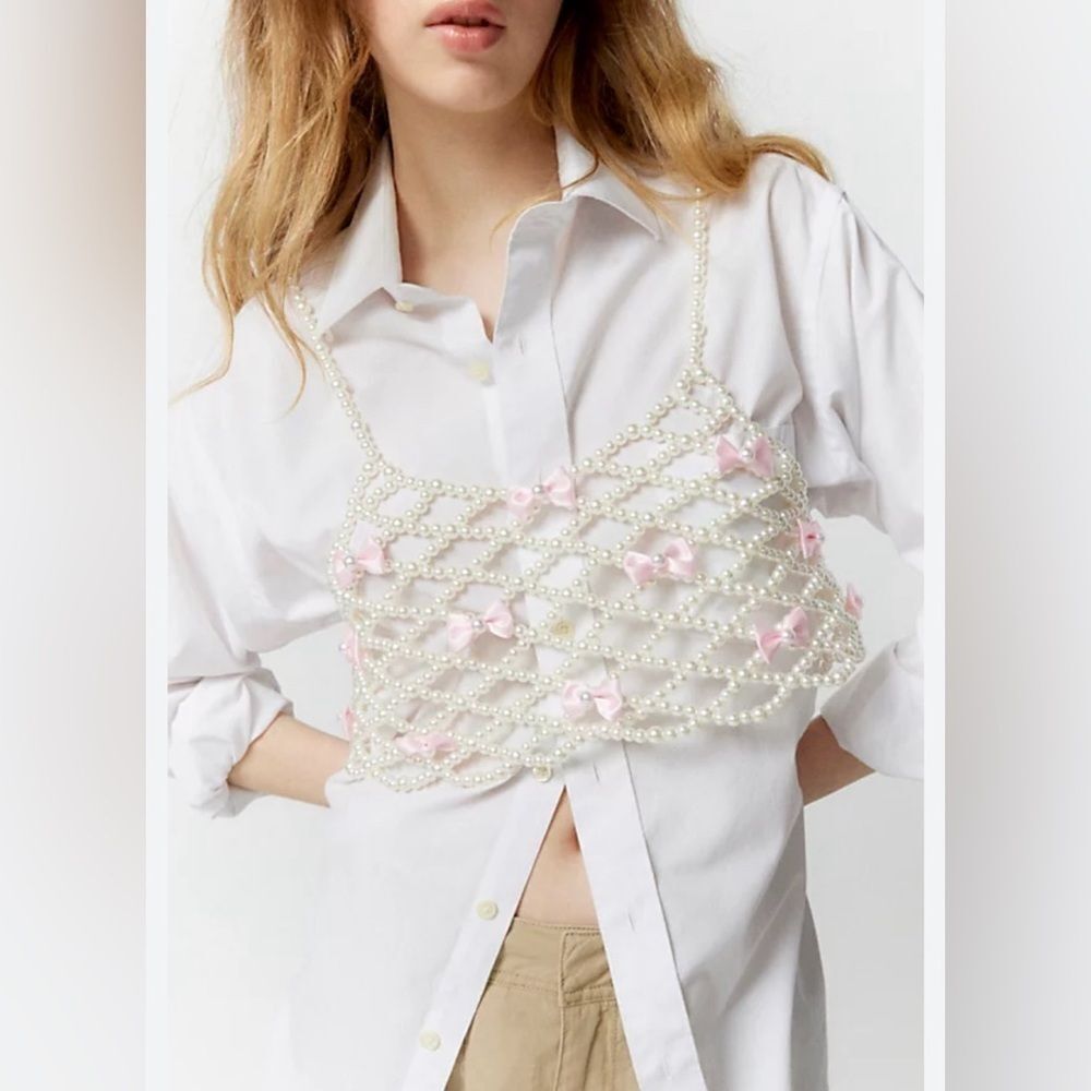Urban Outfitters Pearl Bow Top